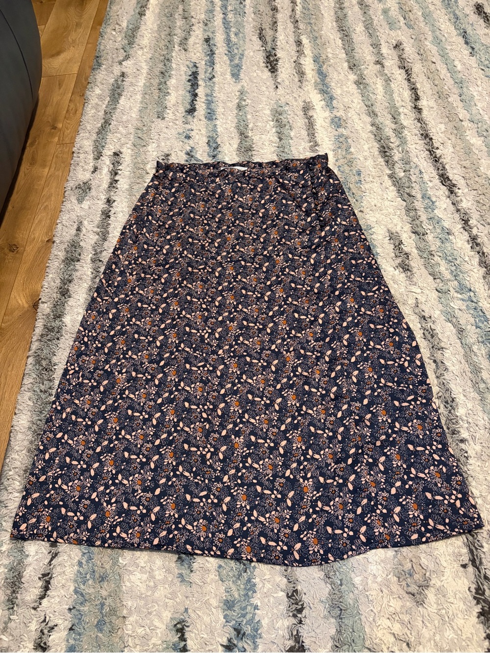 Button Detail Wrap Midi Skirt